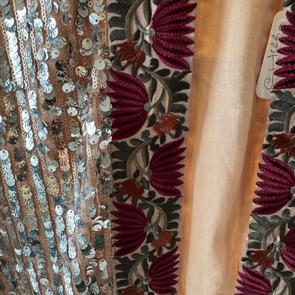 NWT Free people long sequence party jacket -  xs silver - Picture 6 of 9